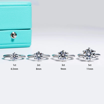 AnuJewel 1カラット 2カラット 3カラット 5カラット Dカラー モアサナイト 婚約指輪 レディース 925スターリングシルバー ゴールドメッキ ソリティアリング 卸売り