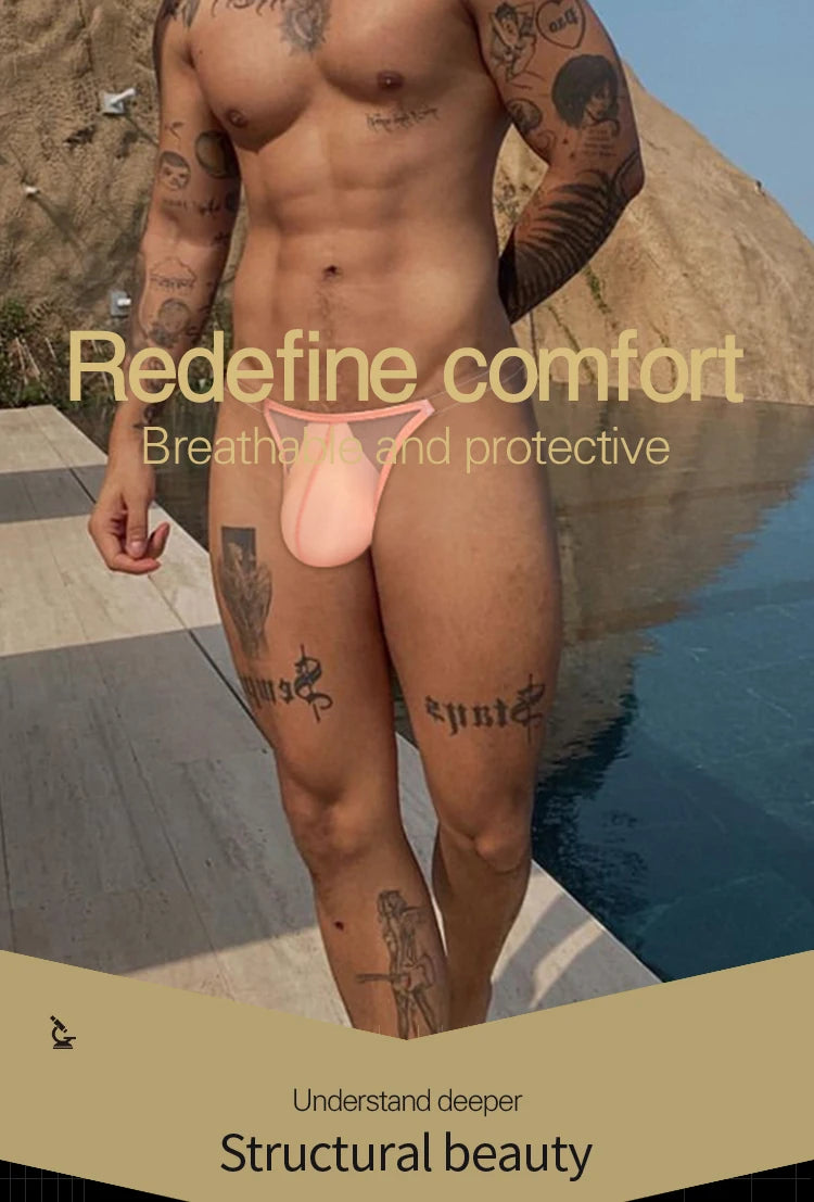 Transparent U Pouch Man Briefs Bikini Lingerie Sexy Low Waist Mens Soft Underwear Breathable Quick dry Male Triangle Underpants