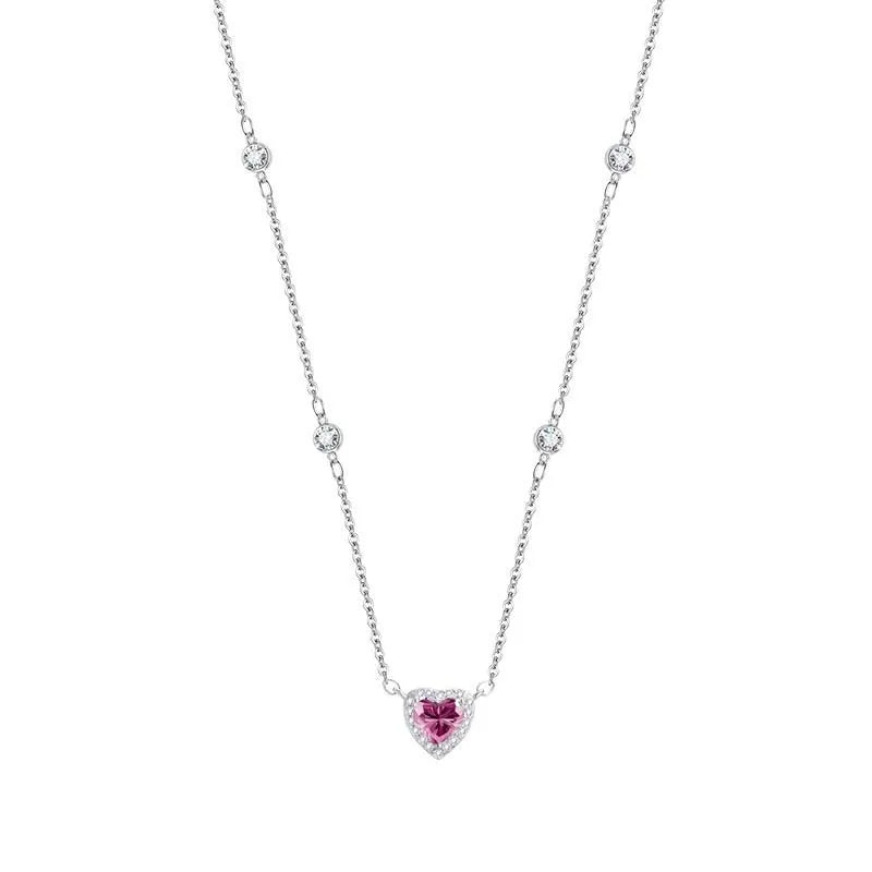 TY 0.8CT モアサナイト 925 スターリングシルバー ネックレス レディース ハートペンダントネックレス Dカラー 輝くファインジュエリー ラボダイヤモンド