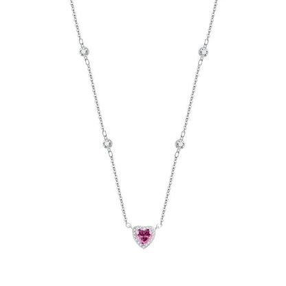 TY 0.8CT モアサナイト 925 スターリングシルバー ネックレス レディース ハートペンダントネックレス Dカラー 輝くファインジュエリー ラボダイヤモンド