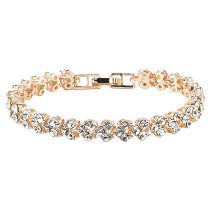 Elegant Bracelet for Women Chain Cubic Zircon Rhinestone Shiny Inlaid Bangle Bracelet Gifts