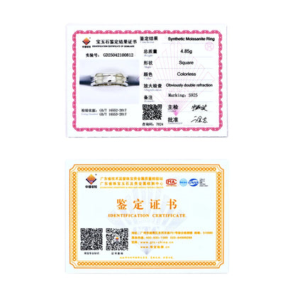 プリンセススクエアカット Dカラー モアサナイト 18K ホワイトゴールドメッキ エンゲージメント ウェディングバンド モアサナイト ラボグロウンダイヤモンド リング レディース用