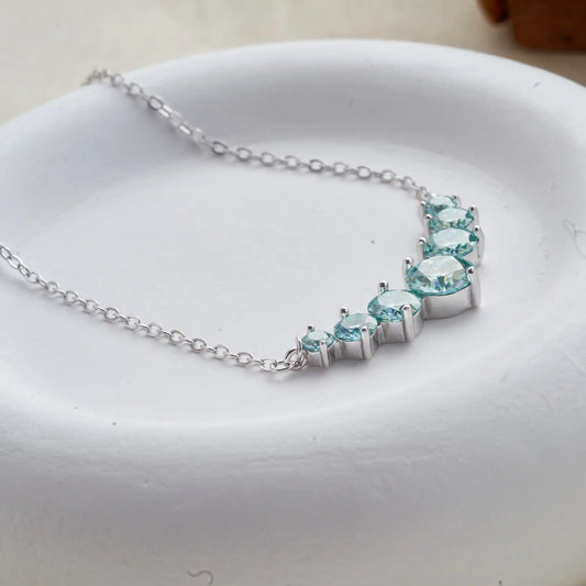 Real 1.7/2.8/5cttw Full Moissanite bluegreen Pendant Necklace for Women S925 Silver lab Diamond Chain Necklaces fine Jewelry