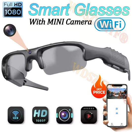 1080P HDビデオレコーダー WIFIアプリ対応 アウトドアスポーツDVカメラ、スマートグラス、広角170°カメラ、スポーツカメラ、ライディング、スキー用