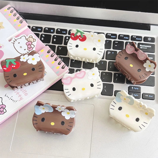 Kawaii Kitty Barrette Cute Sweet Cat Fragmented Hair Shark Clip Anime Cartoon Women Girls Hairpin Headwear Accessories Gifts