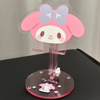 かわいいMy Melody Kuromiスマホスタンド 調節可能なデスクトップホルダー iPhone iPad タブレット用 寝室 観賞用 ホームオフィス Kawaii アニメ