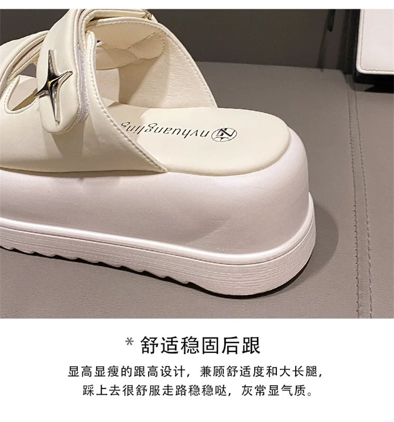 Slippers for Women 2023 Summer New Fashion New Designer Platform Slippers Female Solid Color Fashion Casual Flip Flops Women