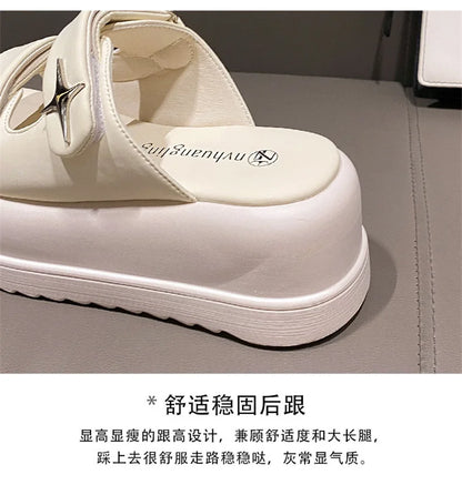 Slippers for Women 2023 Summer New Fashion New Designer Platform Slippers Female Solid Color Fashion Casual Flip Flops Women
