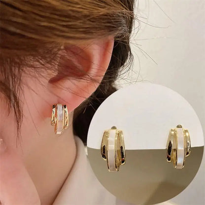 925 Silver Needle Korean Big Elegant Earrings For Woman Metal Jewelry 2025 Trending Vintage Geometric Women's Earrings Z40