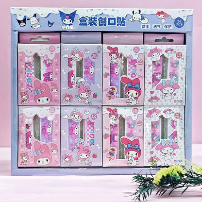 Sanrio Bandaid Kawaii Hello Kitty Band Aid Anime Kuromi Waterproof Breathable Adhesive Bandages Cartoon Printed Portable Sticker