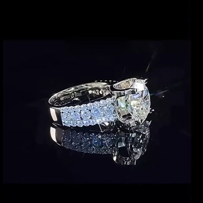 Real 2 Carat 8mm Moissanite Wedding Ring For Women 925 Sterling Silver Band D Color VVS Diamond Engagement Fine Jewelry