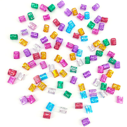 100Pcs multicolour Hair Jewelry for Braids Dreadlocks Beads Hair Rings Hair Clips Adjustable Metal Cuffs for Hair Accessories