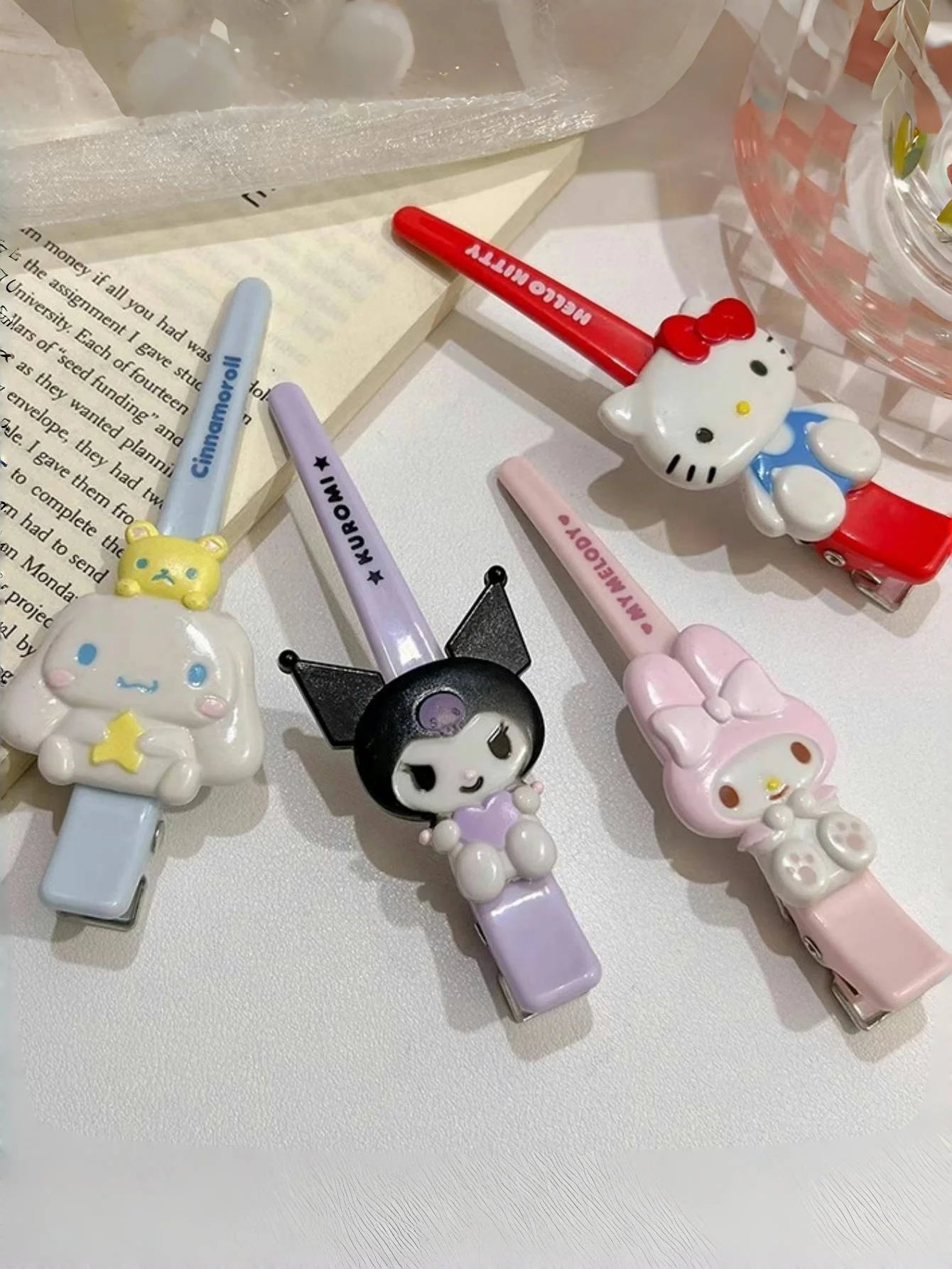 1/2個 ハロー ヘアピン Kitty My Melody Kuromi Cinnamoroll ワードクリップ ヘアアクセサリー ギフト