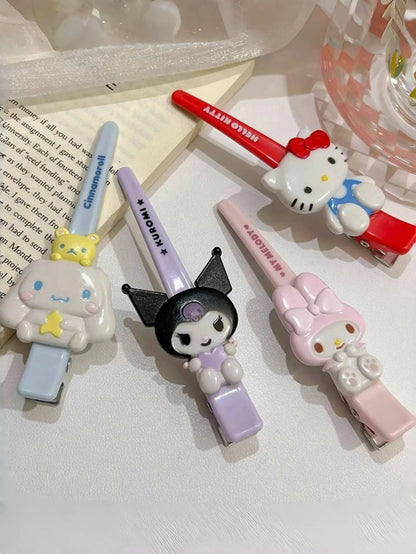 1/2個 ハロー ヘアピン Kitty My Melody Kuromi Cinnamoroll ワードクリップ ヘアアクセサリー ギフト