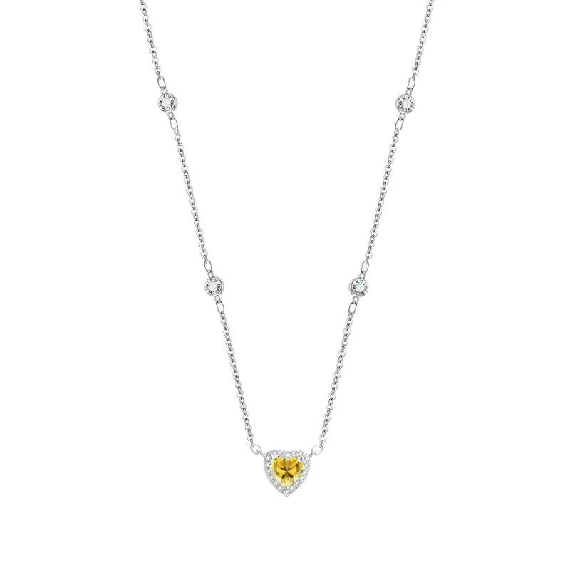 TY 0.8CT モアサナイト 925 スターリングシルバー ネックレス レディース ハートペンダントネックレス Dカラー 輝くファインジュエリー ラボダイヤモンド