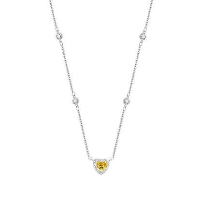 TY 0.8CT モアサナイト 925 スターリングシルバー ネックレス レディース ハートペンダントネックレス Dカラー 輝くファインジュエリー ラボダイヤモンド
