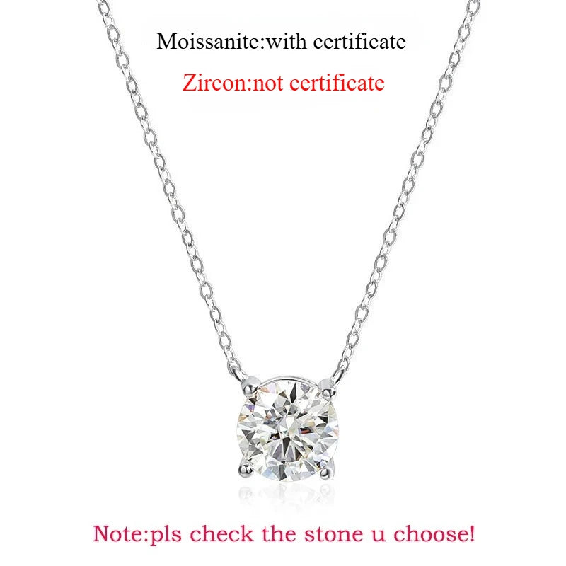 Smyoue 1-5CT Rose Gold Color Moissanite Necklace for Women D Color Sparkling Classic Lab Diamon Pendant Sterling Silver 925 100%