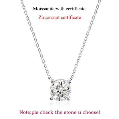 Smyoue 1-5CT Rose Gold Color Moissanite Necklace for Women D Color Sparkling Classic Lab Diamon Pendant Sterling Silver 925 100%