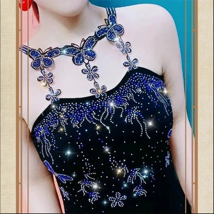 Hot Drill Camisole Women's Sport Camis Sexy Femme Tanks Tops Summer Women Clothing Party Top sleeveless Shiny Diamond Sling Top
