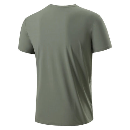 76% Nylon Quick Dry Sport Fashion T Shirt Men'S 2025 Short Sleeves Summer Casual Black OverSize Top Tees GYM Tshirt Clothes