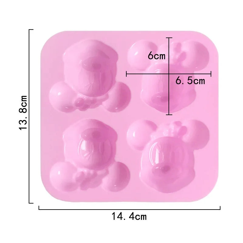 New Minnie Mickey Model Anime Figures Lilo Stitch Silicone Mold Cake Cookies Tool Stitch Dolls 3D Diy Toys Christmas Gifts