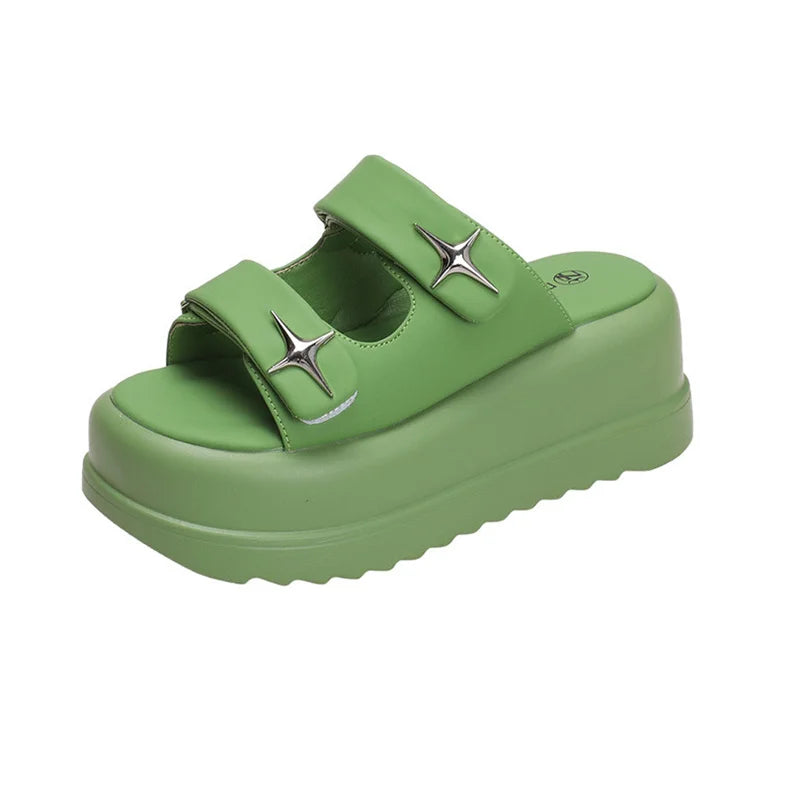 Slippers for Women 2023 Summer New Fashion New Designer Platform Slippers Female Solid Color Fashion Casual Flip Flops Women