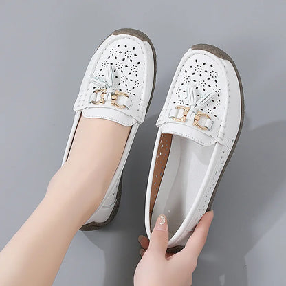 2025 New Loafers Women Summer Fashion Round Toe Nurse Shoes Soft Sole Non-slip Flat Shoes Breathable Casual Sports Women's Shoes