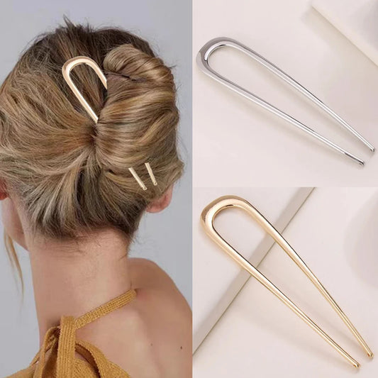 新しいシンプルなU字型ヘアピンメタルヘアスティックUフレンチヘアクリップピンファッショナブルなヘアジュエリーアクセサリー女性用卸売