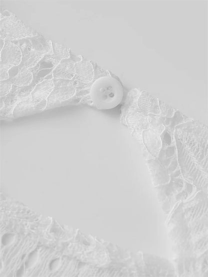 CHRONSTYLE レースフローラル バックレス セクシー レディース ミニドレス ロングフレアスリーブ スリムフィット 無地 サマー パーティー クラブウェア 女性用ドレス