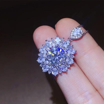 NKHOG 9mm Moissanite Necklace 925 Sterling Silver Pendant 18K Plated Women D Color Lab Diamond Gem Wedding Gift Fine Jewelry GRA