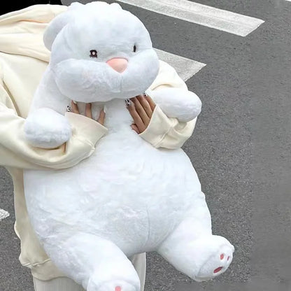 巨大な怠け者のウサギの人形 柔らかいぬいぐるみ かわいい白いウサギの動物のおもちゃ 赤ちゃんの睡眠枕 クッション 子供 女の子 誕生日プレゼント かわいい装飾