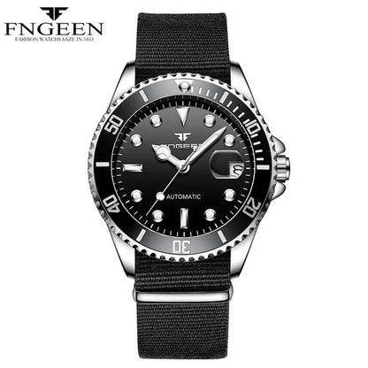 2025 FNGEEN 9001 Luxury Brand Men Watch Steel Tourbillon Skeleton Mechanical Watches Luminous Automatic Date Diamond Wristwatch