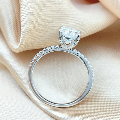 Smyoue オーバルカット 1CT 2CT 3CT Dカラー モアサナイトリング レディース用 ラボダイヤモンド ウェディング プロミスバンド S925 スターリングシルバージュエリー