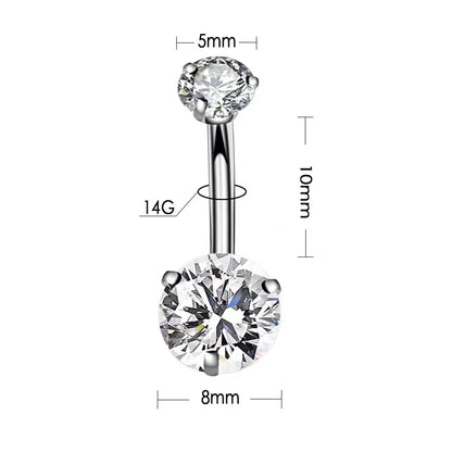 1PC 316L Surgical Steel Belly Button Rings Crystal Piercing Navel Piercing Earring Belly Piercing Sexy Body Jewelry Ombligo