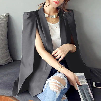 ZANZEA 2024 Summer Office Solid Cape Women Lapel Cloak Blazer Fashion Split Sleeve Coat Casual OL Black Suit Jacket Workwear