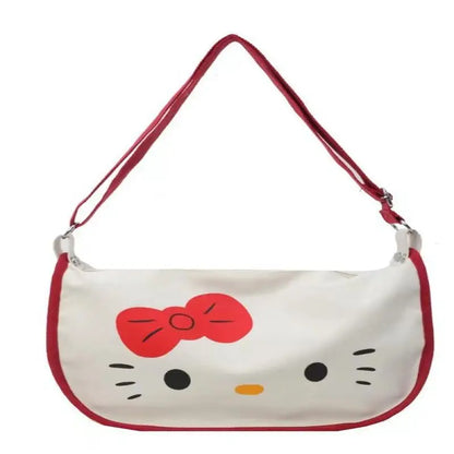 Cartoon Sanrio Hello Kitty Plaid Handbag Commuting Light Portable Summer Storage Shoulder Handbag High Capacity