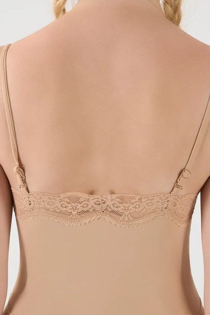 Summer Hot Girl Lace Edge Shoulder Strap Adjustable Jumpsuit Tight Fitting Vest Bodysuits Women's Sports Yoga Shapewear Camisole
