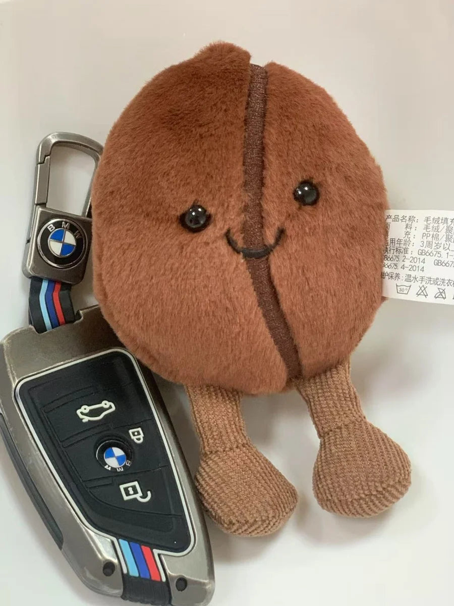 Jellycat コーヒー豆バッグペンダント 漫画ぬいぐるみ 笑顔のコーヒーフードぬいぐるみ かわいいキーチェーン ソフトドール 誕生日プレゼント 女の子