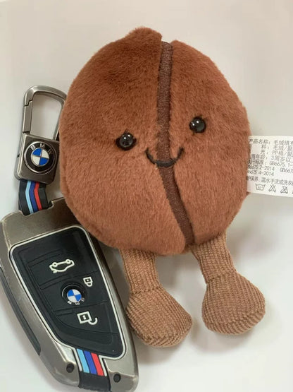 Jellycat コーヒー豆バッグペンダント 漫画ぬいぐるみ 笑顔のコーヒーフードぬいぐるみ かわいいキーチェーン ソフトドール 誕生日プレゼント 女の子