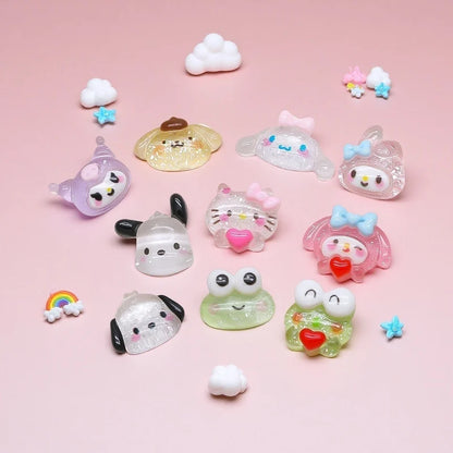 50Pcs Nail Charms Set - Oversized 3D Kuromi & Pochacco Resin Decor for Bold Kawaii Nail Art