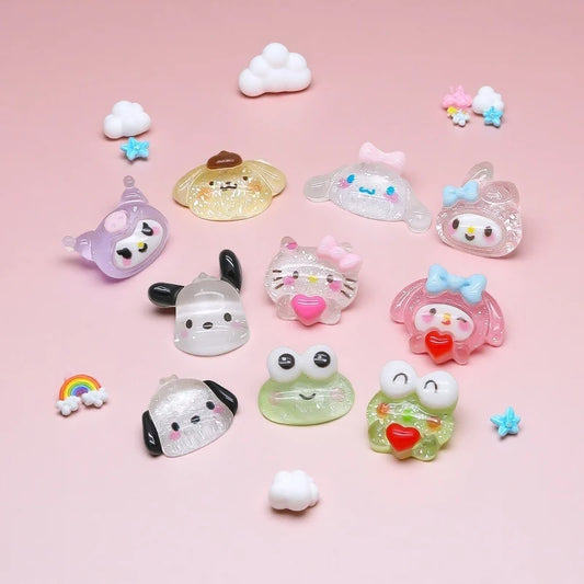 50Pcs Nail Charms Set - Oversized 3D Kuromi & Pochacco Resin Decor for Bold Kawaii Nail Art