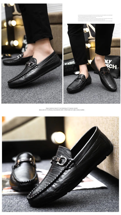 Men Loafers Shoes for Men Luxury Business Dress Shoes Comfy Slip-on Drive Moccasins Footwear Male Brand Leather Boat Shoes Men