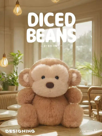 26cm New Simulated Bean Ding Monkey Doll Stuffed Plush Toy Cartoon Anime Cute Pillow Elegant Children's Birthday Gift Fun Doll