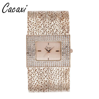 Luxury Fashion Gold watches for women Large Dial Delicate Bracelet Quartz womens watch Water Resistant reloj mujer