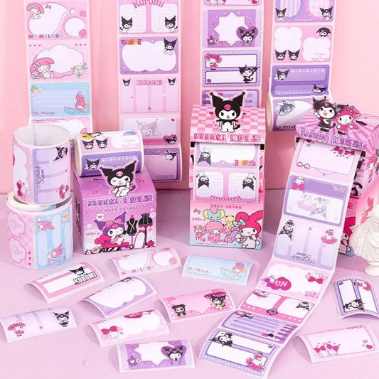 Kuromi Pull Tab Sticky Notes Cute Cartoon Memo Pads With Strong Adhesive Kawaii Stationery For Journal Planner School Supplies