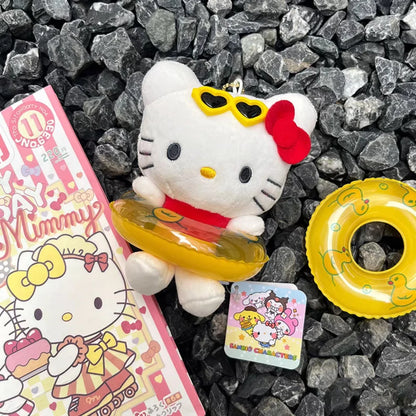 かわいい Sanrio Hello Kitty スイミングサークル ぬいぐるみ おもちゃ カートゥーン Kt キャット ハワイアンスタイル バックパック飾り 女の子向けギフト