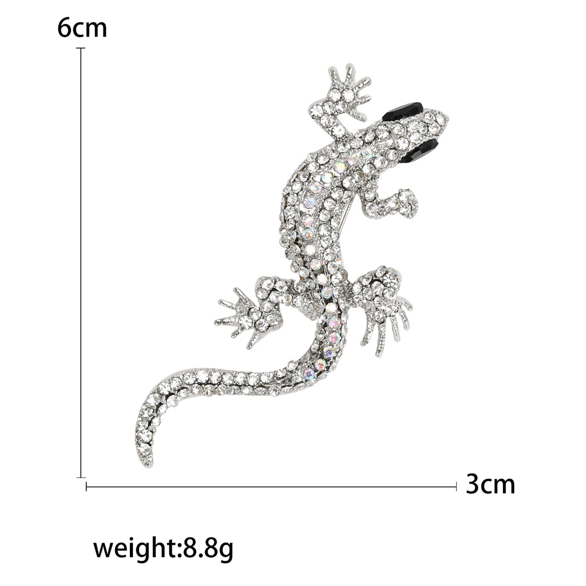 Rhinestone Chameleon Brooch for Women Unisex Enamel Lizard Pin Banquet Party Backpack Gifts Jewelry Accessories