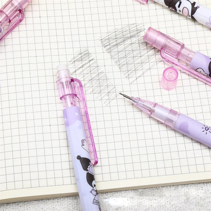 6pcs/set Sanrio Cartoon Cute Kuromi MyMelody 0.5mm 2B Automatic Pencil Students Art Drawing Pencil with Lead Stationery Supplies