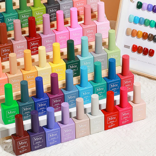 Mxsi 15ml ジェルネイルポリッシュ ネオンブラウン ロイヤルブルー レッドグリーン パスタルヌード ネイルアートワニス ジェルラッカー トップコート UVジェルネイル 未セット