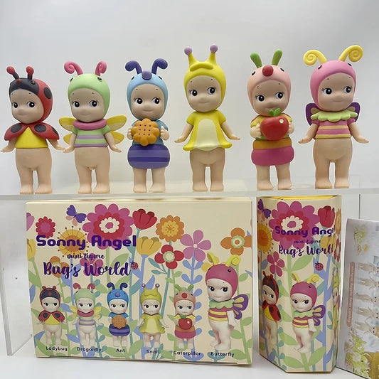 6PCS Sonny Angel Blind Box Mini Figure Bug’S World Limited Series Anime Figures Cute Dolls for Children Christmas Birthday Gift